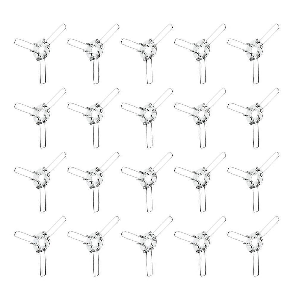 Clip on Lamp Shade Holder 3 Fork Lampshade Spring Clip for 24Pcs Silver