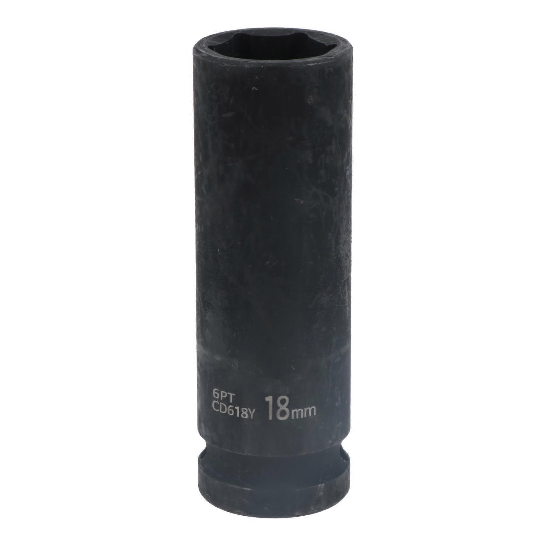 18mm 1/2" Drive Double Deep Metric MM Impact Socket 6 Sided Single Hex