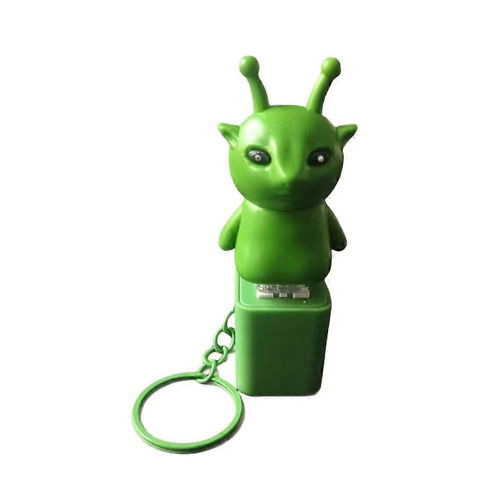 Green Cat Keychain With Sound Effects: Funny Music And Character Toy