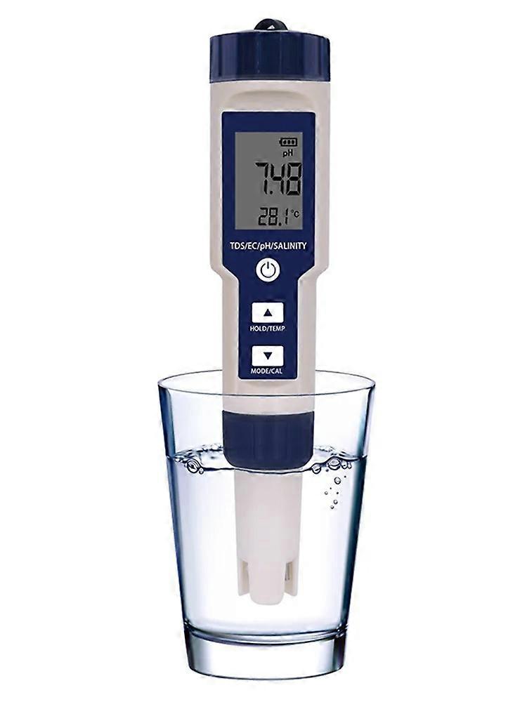 5 IN 1 PH Temperature TDS EC Salinity Meter Digital Waterproof With Automatic Calibration Function Water Quality PH Tester