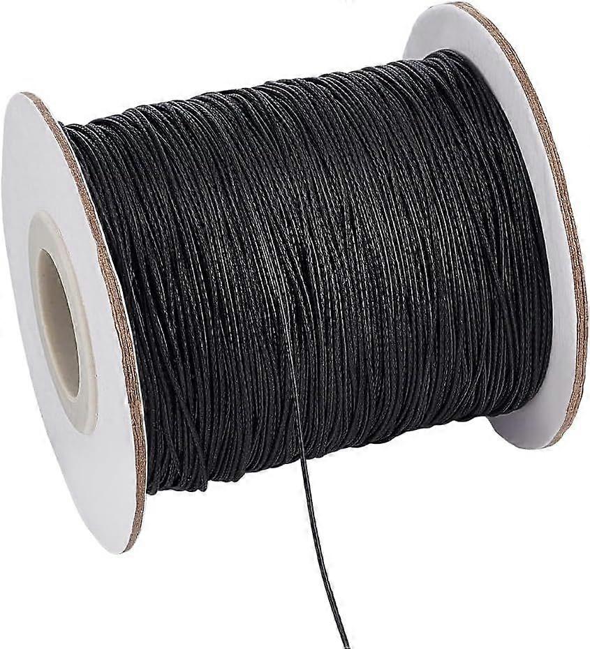 0.5mm Waxed Cord 200 Yards Waxed Cotton Cord Black Waxed Thread Beading String Waxed Craft String for Bracelet Necklace Jewelry Waist Beads Making Cra