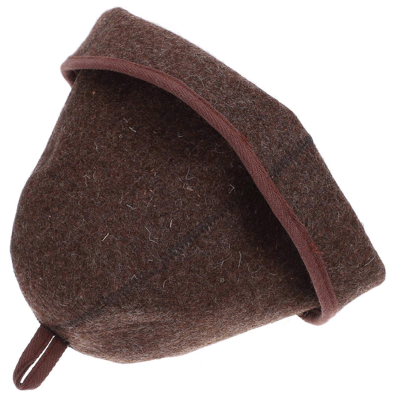 Light Brown Felt Sauna Cap for Heat Insulation Comfortable Sauna Hat