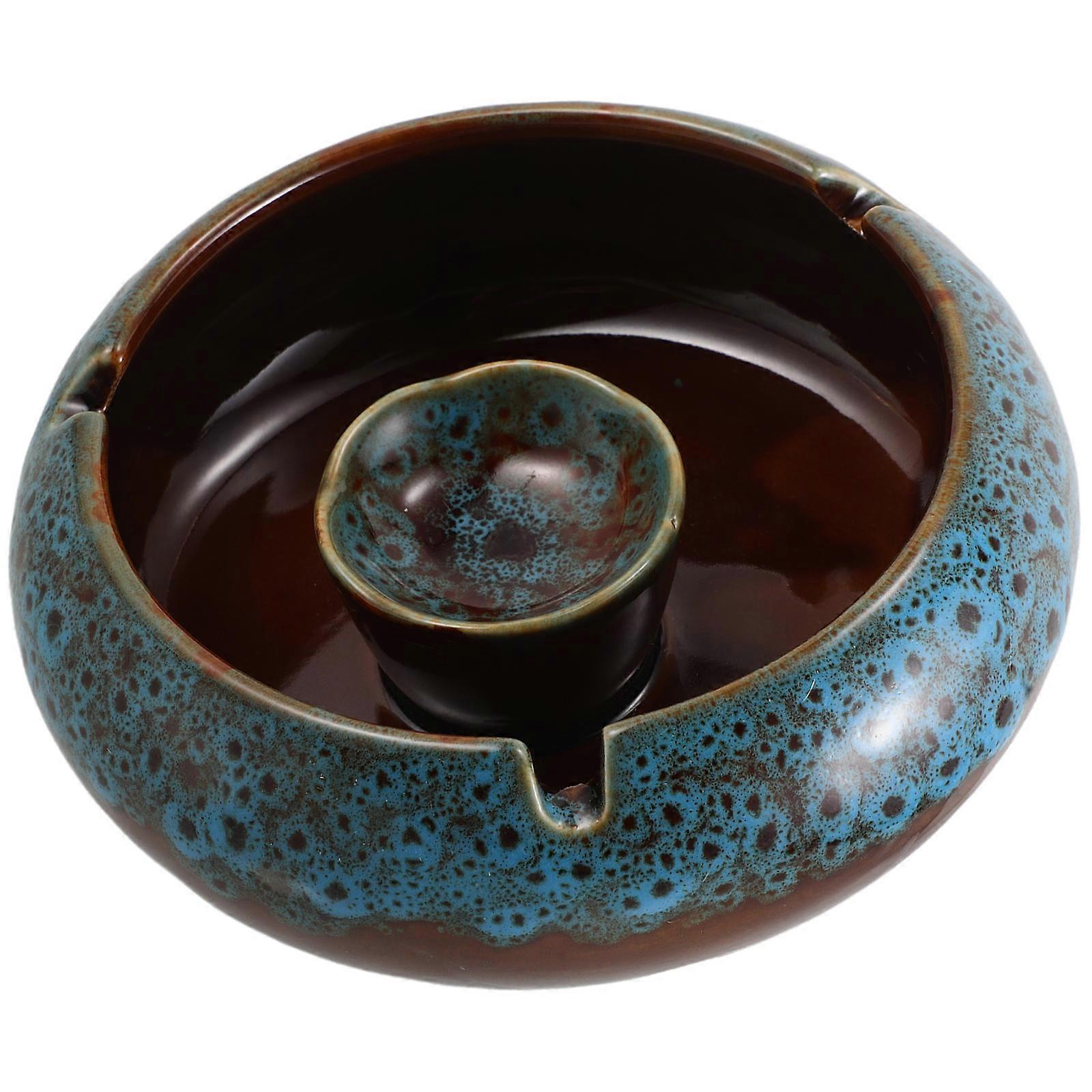 Keramisk askkopp Stor askkopp för dekorativ rökning