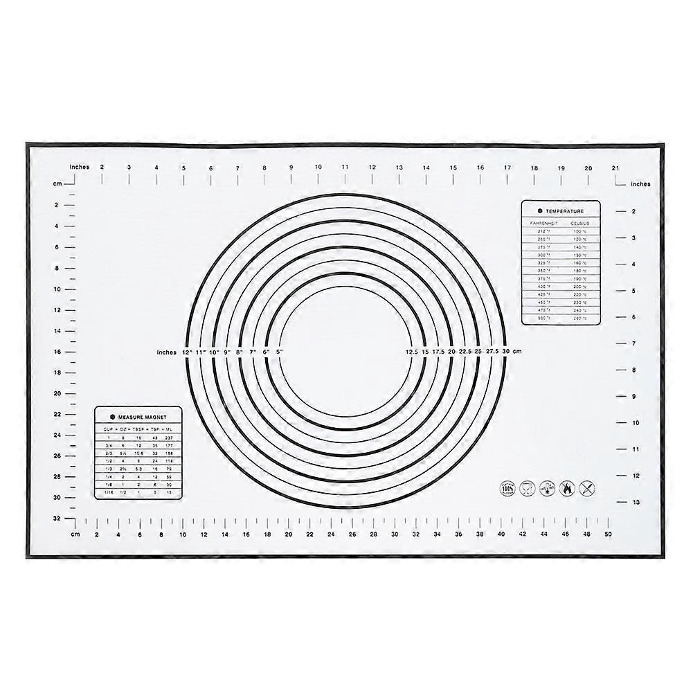 60x40cm Black Silicone Rolling Kneading Dough Mat with Samfox Scales Kitchen Baking Tools