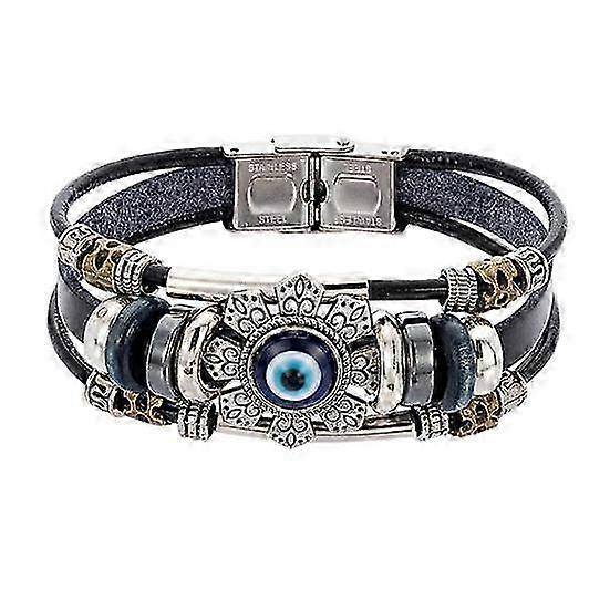 Bohemian Multi-layer Beads Bracelet for Men and Women with Evil Eye
