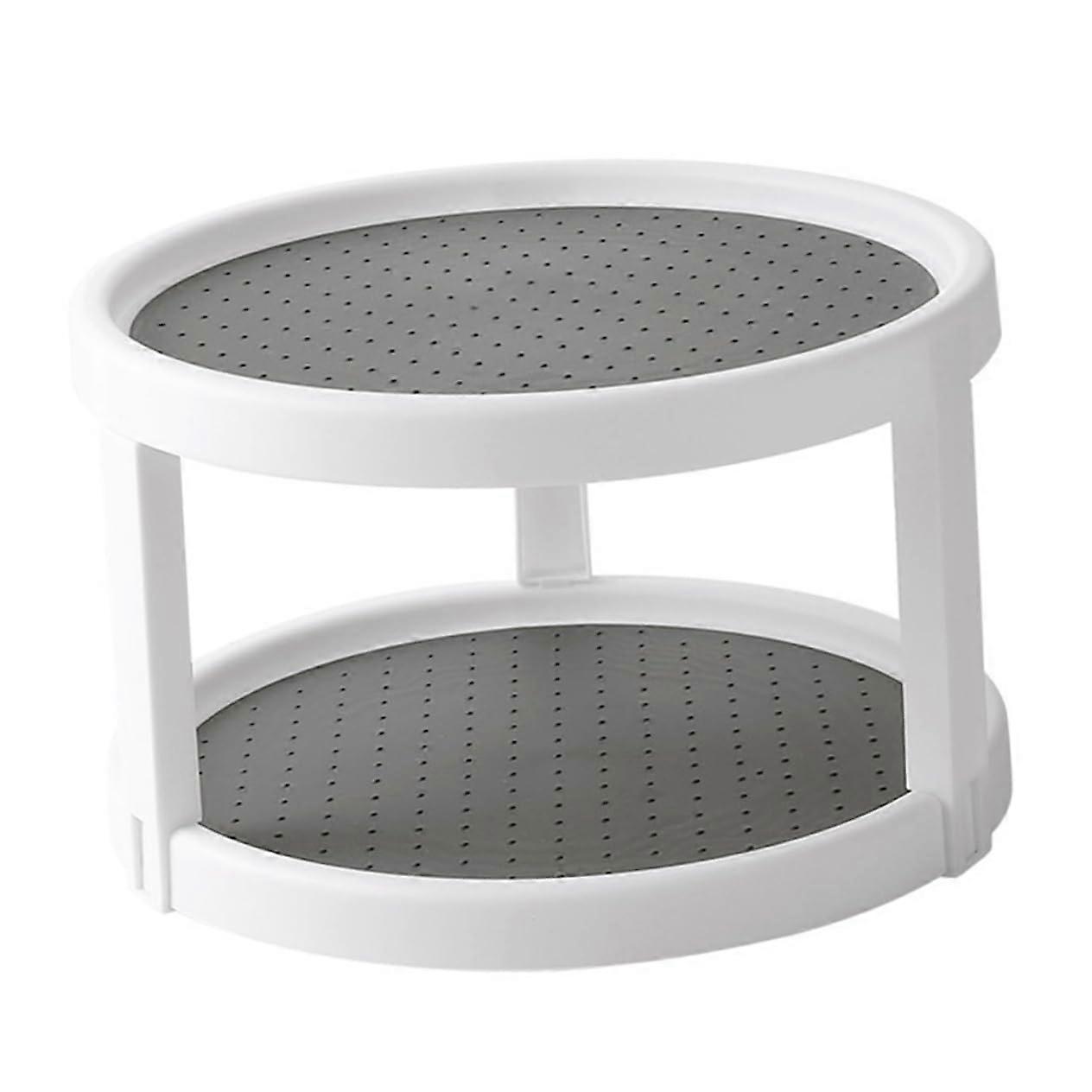 Rotating Spice Rack Organizer 360° Smooth Rotation Double Tier Lazy Susan for Kitchen Countertop