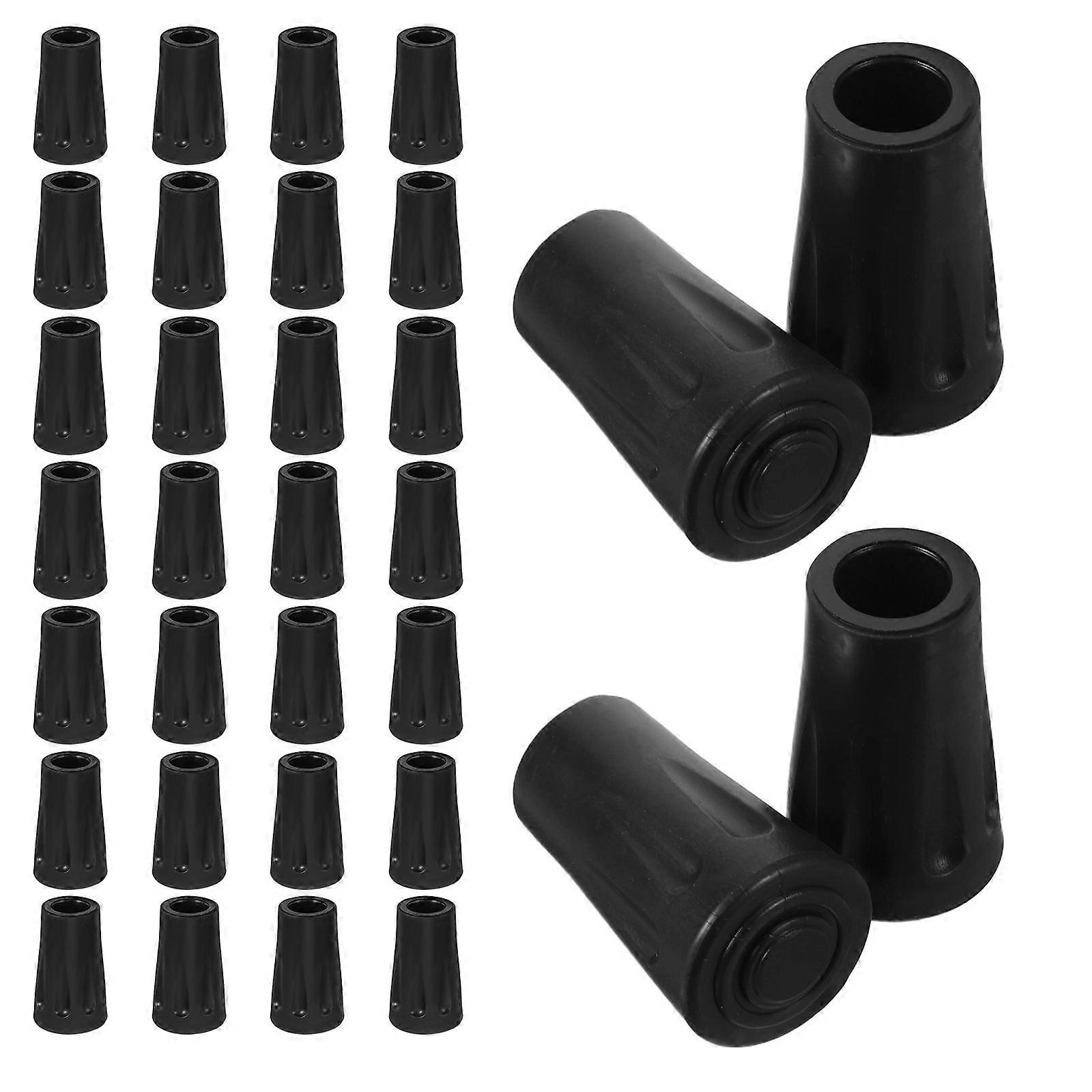 Hiking Stick Rubber Ends Walking Cane Tips with Shock Absorbing 30Pcs Set