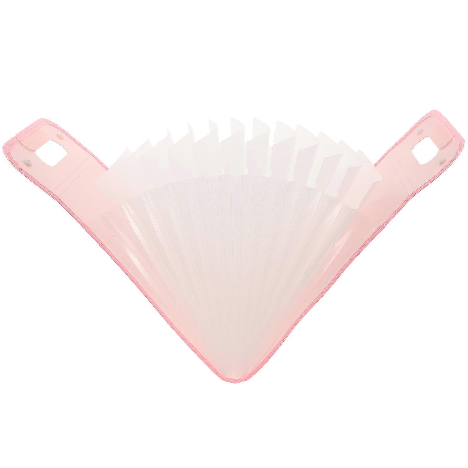 Expandable File Organizer Standing Folder for Bills Storage 2Pcs Pink