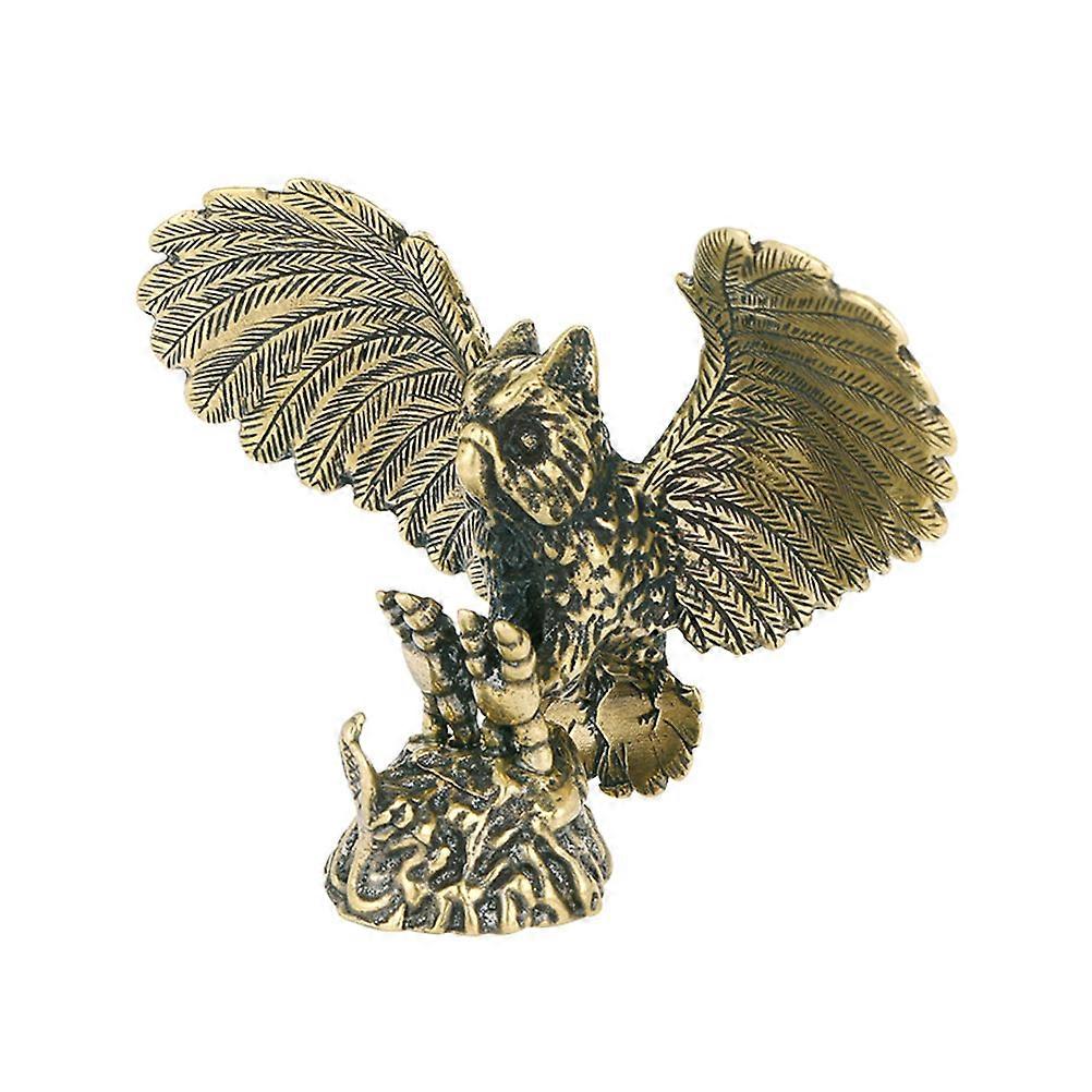 Owl Shaped Figurine Brass Decor for Indoor Display 3Pcs Pack