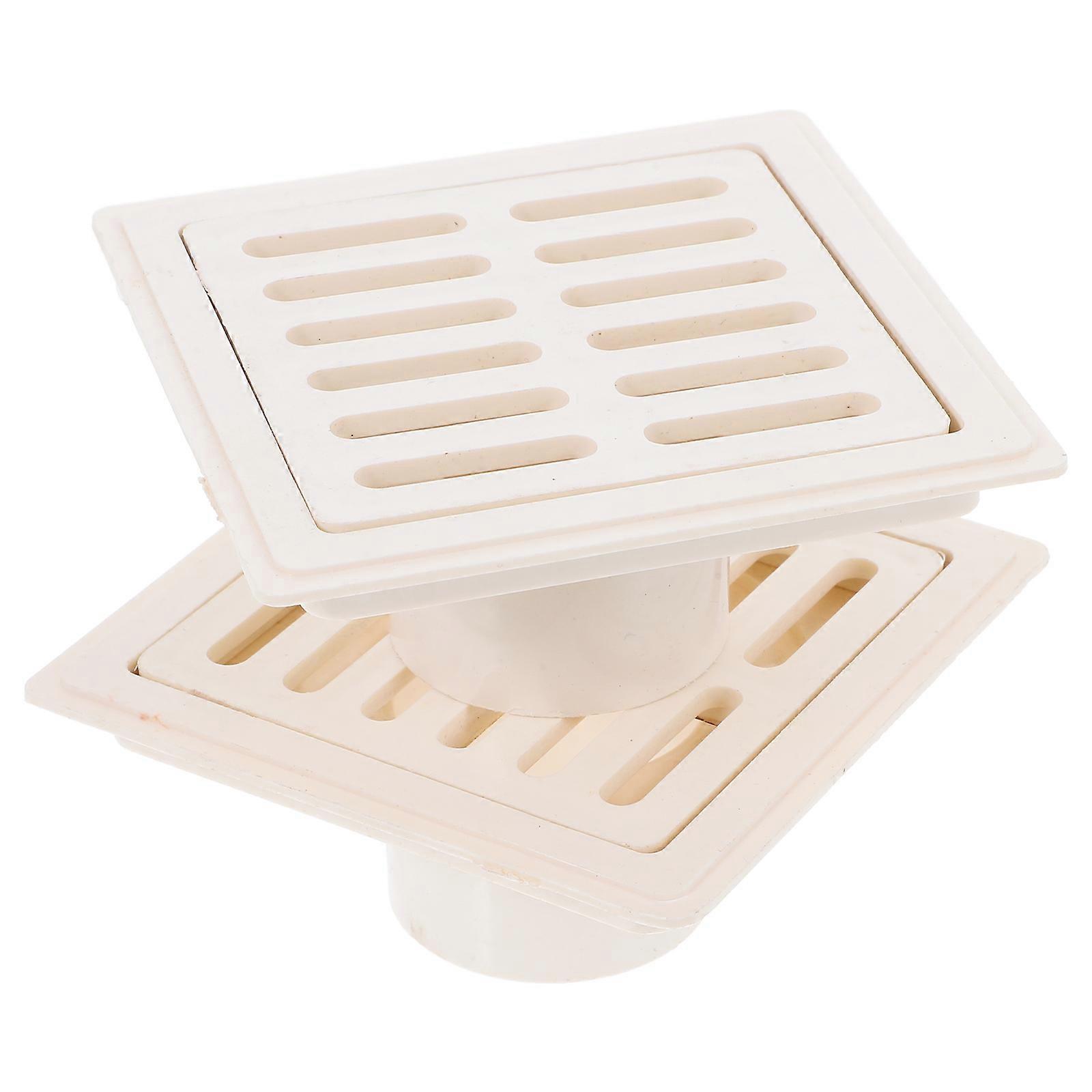 Floor Drain PVC Square Insert Pipe Cover Part for Home Use 2Pcs