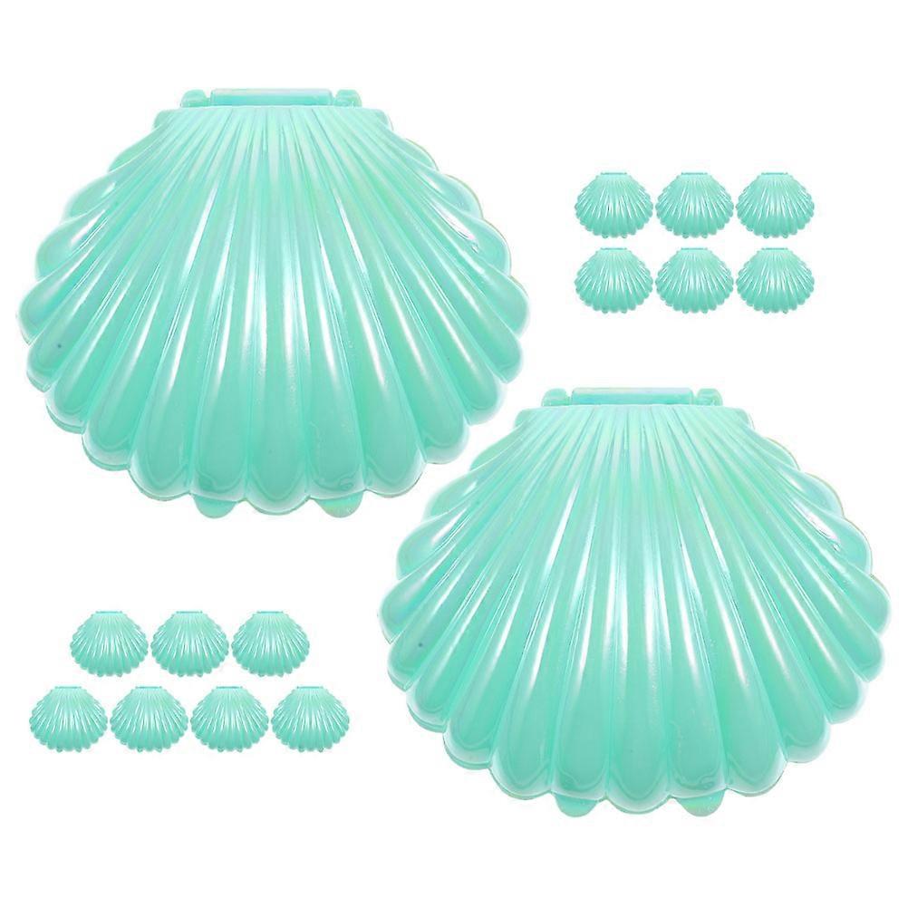 Green Shell Shape Candy Box for Storage 15Pcs Seashell Party Favor Containers