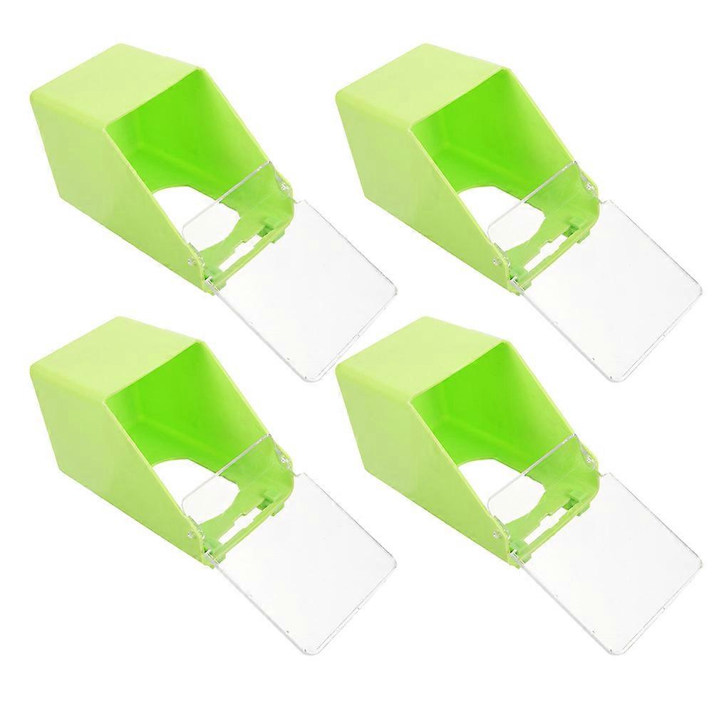 Parrot Cage Feeder Bird Food Bowl Rectangular Simple Design Daily Use ABS Material 4Pcs