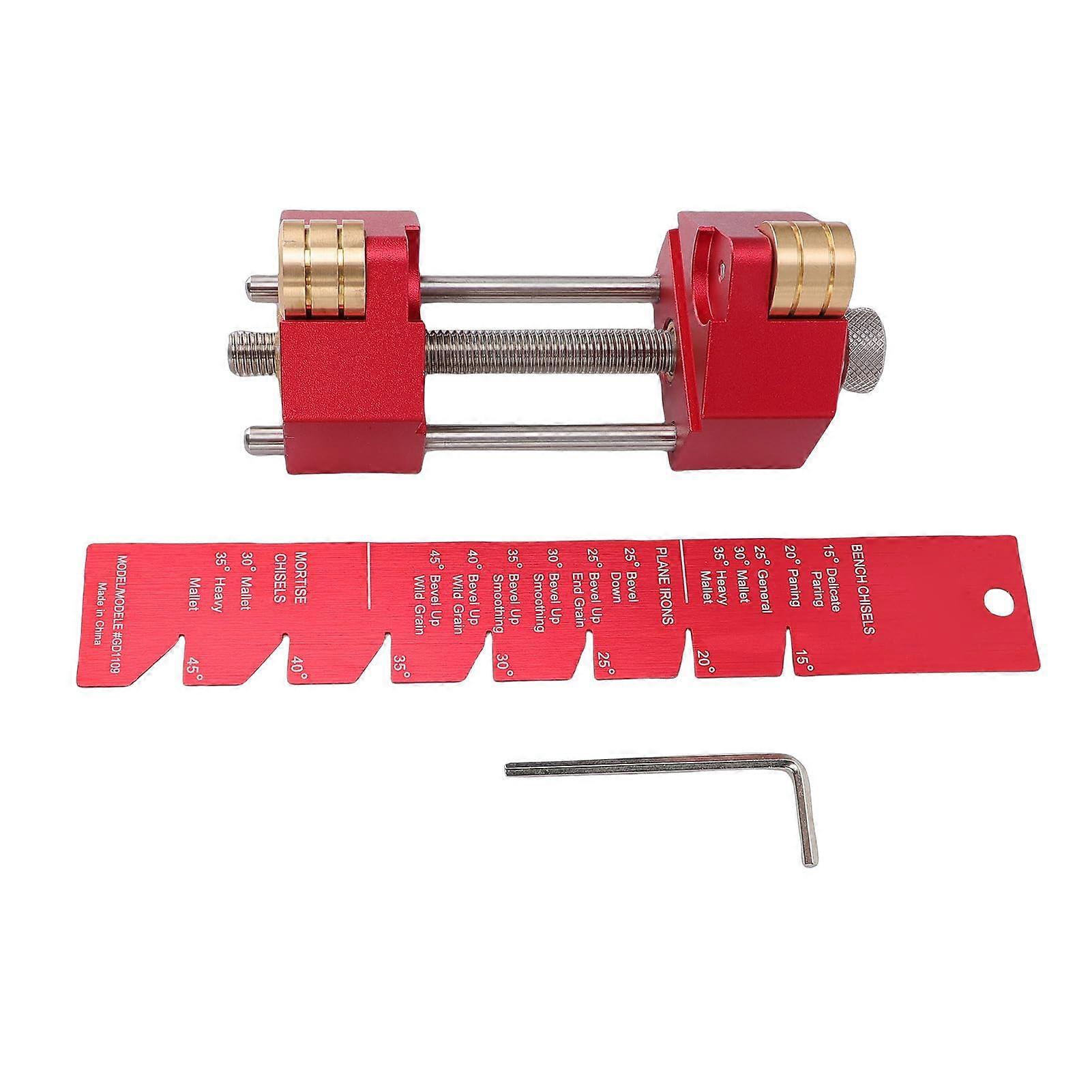 Chisel Sharpening Jig and Honing Guide with Precision Angle Adjustment for Woodworking Blades