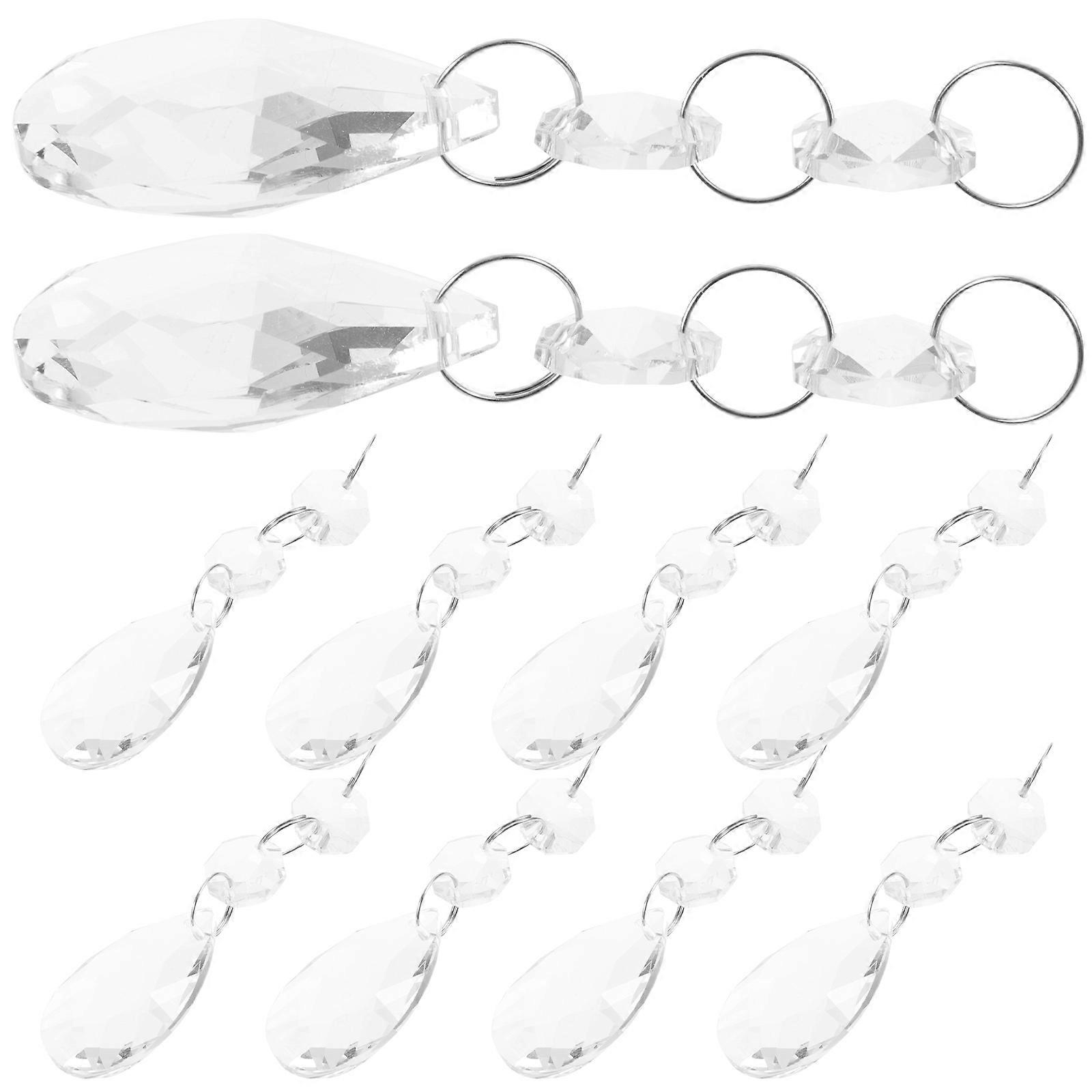 Transparent Crystal Pendant for Ceiling Light Hanging Decor 10Pcs