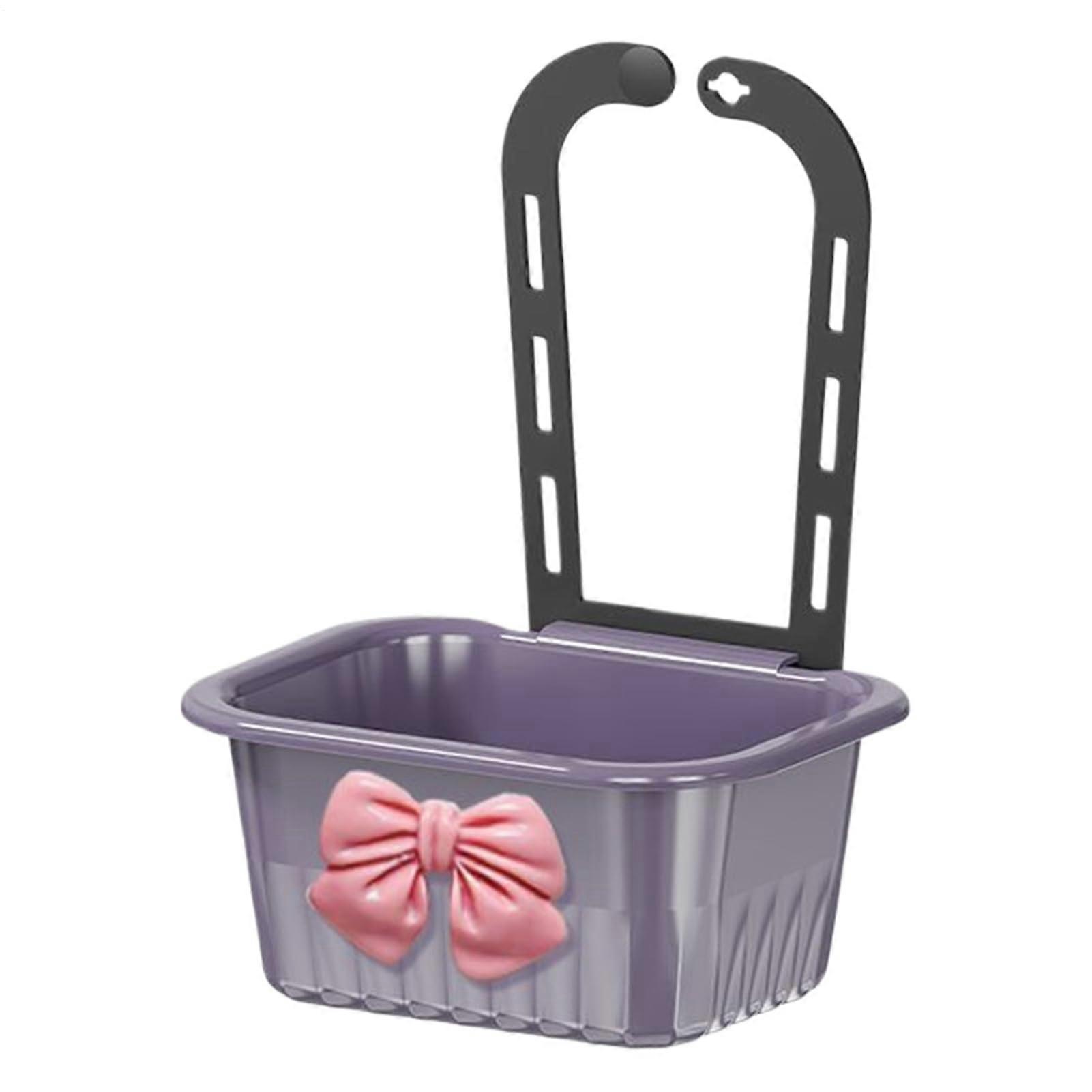 Faucet Mounted Sink Strainer Basket with Optimized Drainage, SpaceSaving Kitchen Organizer Purple