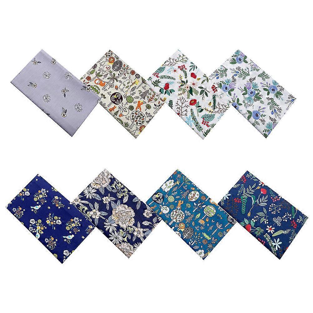 DIY Hawaii Patchwork Cotton Cloth for 8Pcs Handmade Fabric Set
