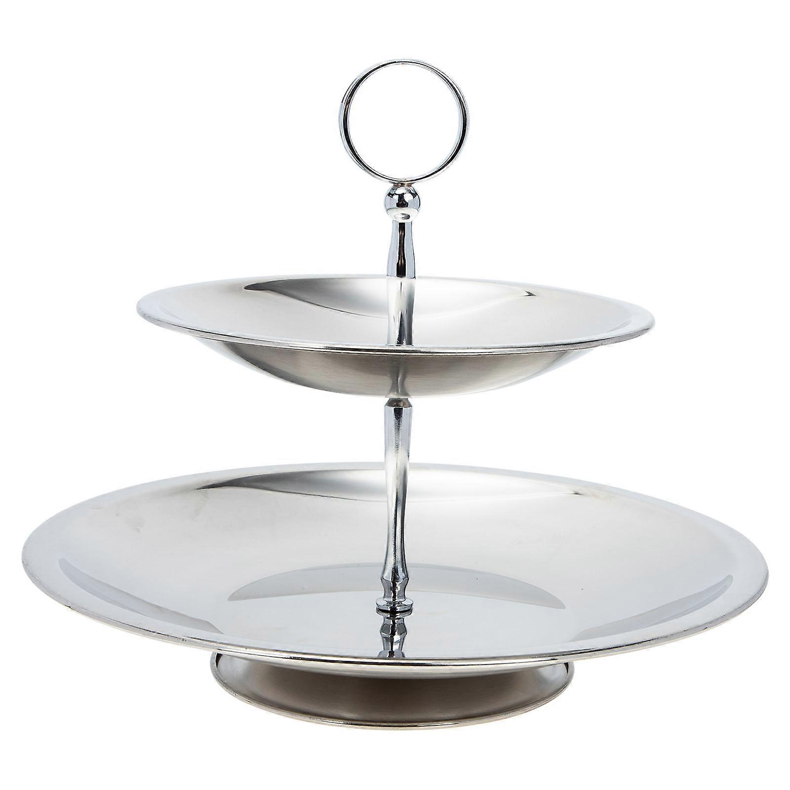 Dessert Serving Stand Multi-Layer Fruit Tray Stainless Steel for Home