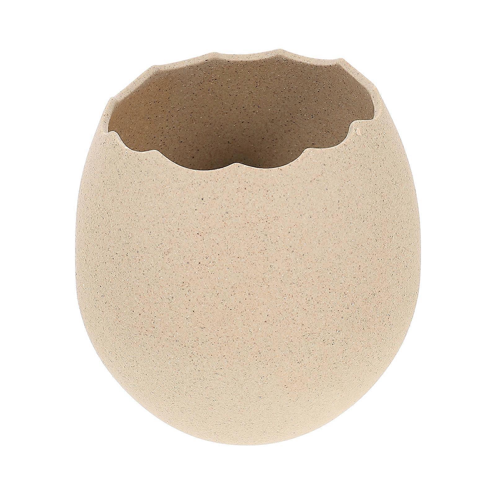 Creative Egg Shell Shaped Dessert Bowl for Storage Use 4Pcs Khaki Ceramic