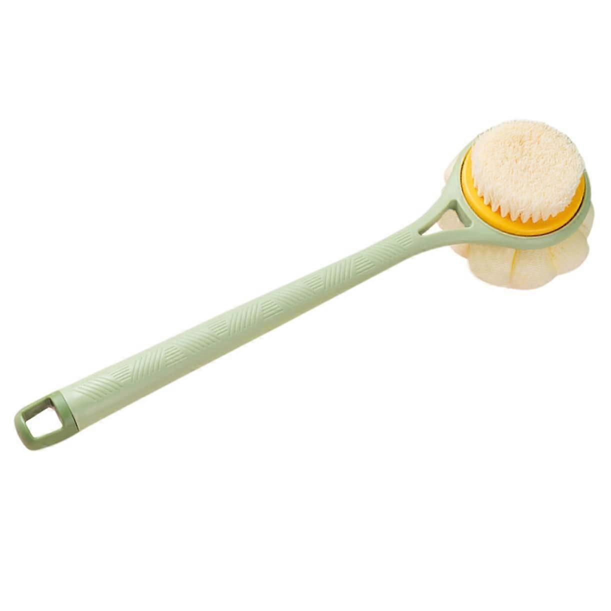 Long Handle Back Scrubber for Shower with Soft Bristles, DualSided Exfoliating Bath Brush