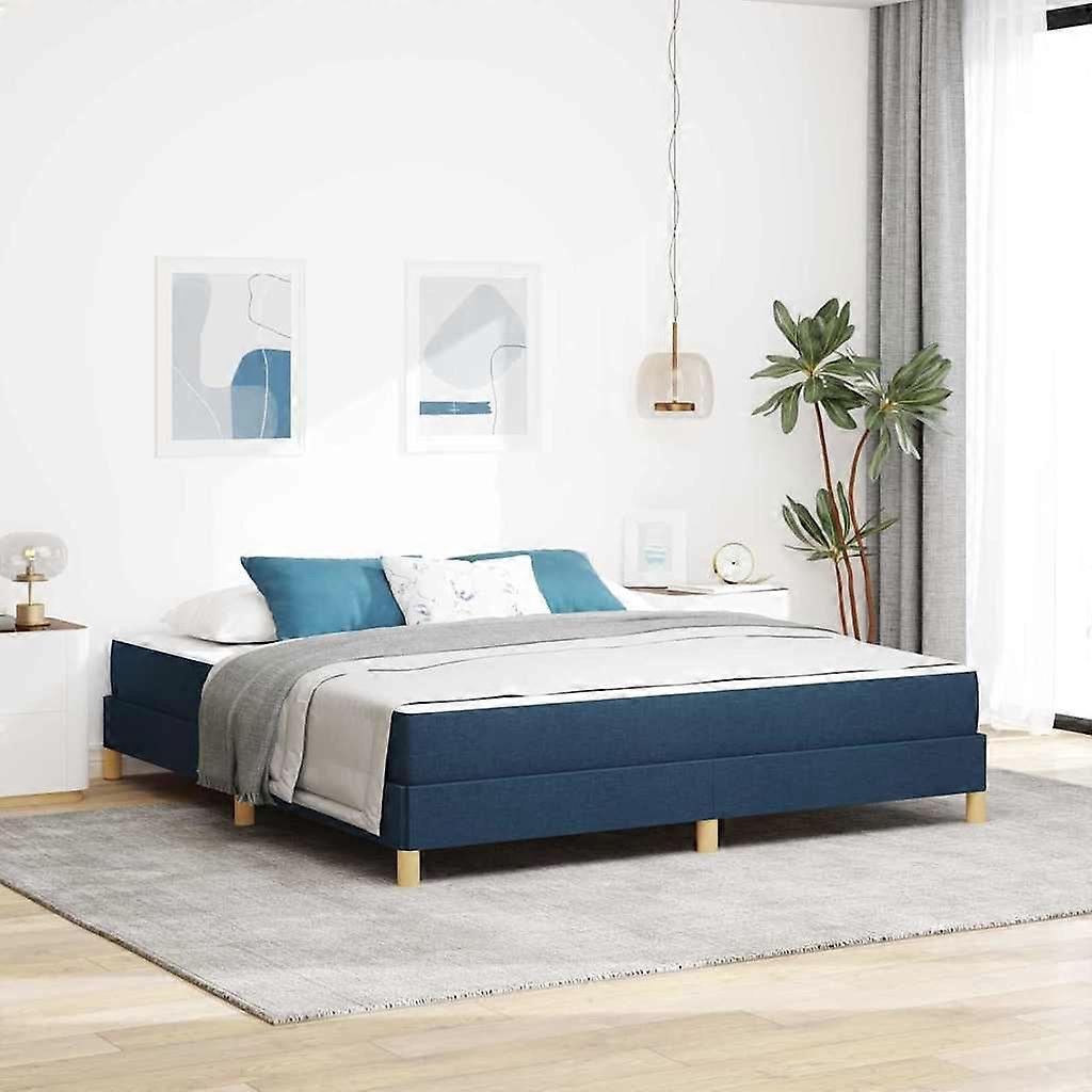 Boxspringbett mit Matratze Blau 180 x 200 cm Stoff