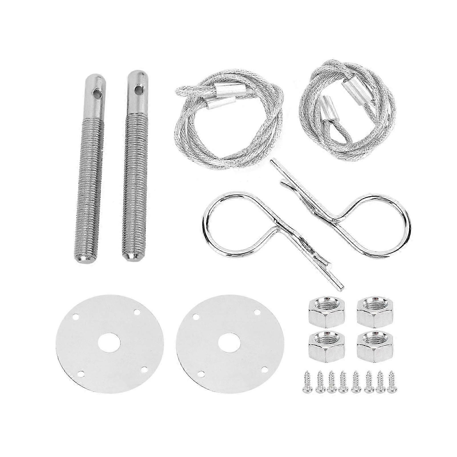 Engine Hood Pin Plate Bonnet Lock Clip Kit Car Modified Accessory