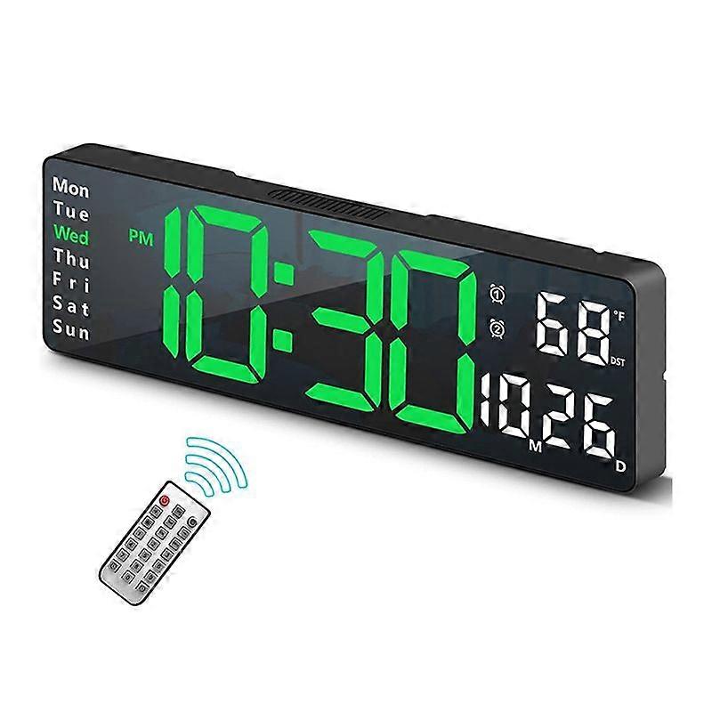 13Inch Large Display LED Digital Wall Clock Remote Control Table Alarm Clock Date Week Timer Automat