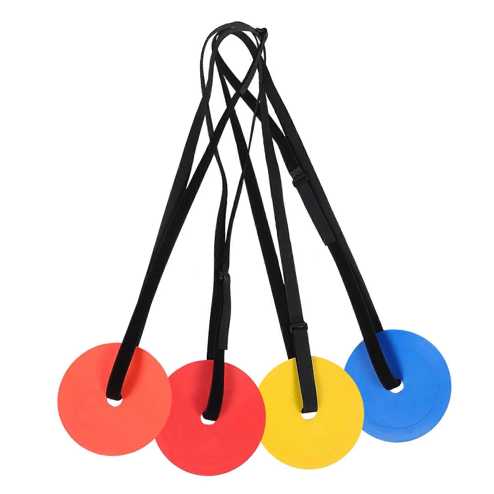 Soccer Training Cones 4pcs Durable TPE Flat Discs Vibrant Colors for MultiSport Practice