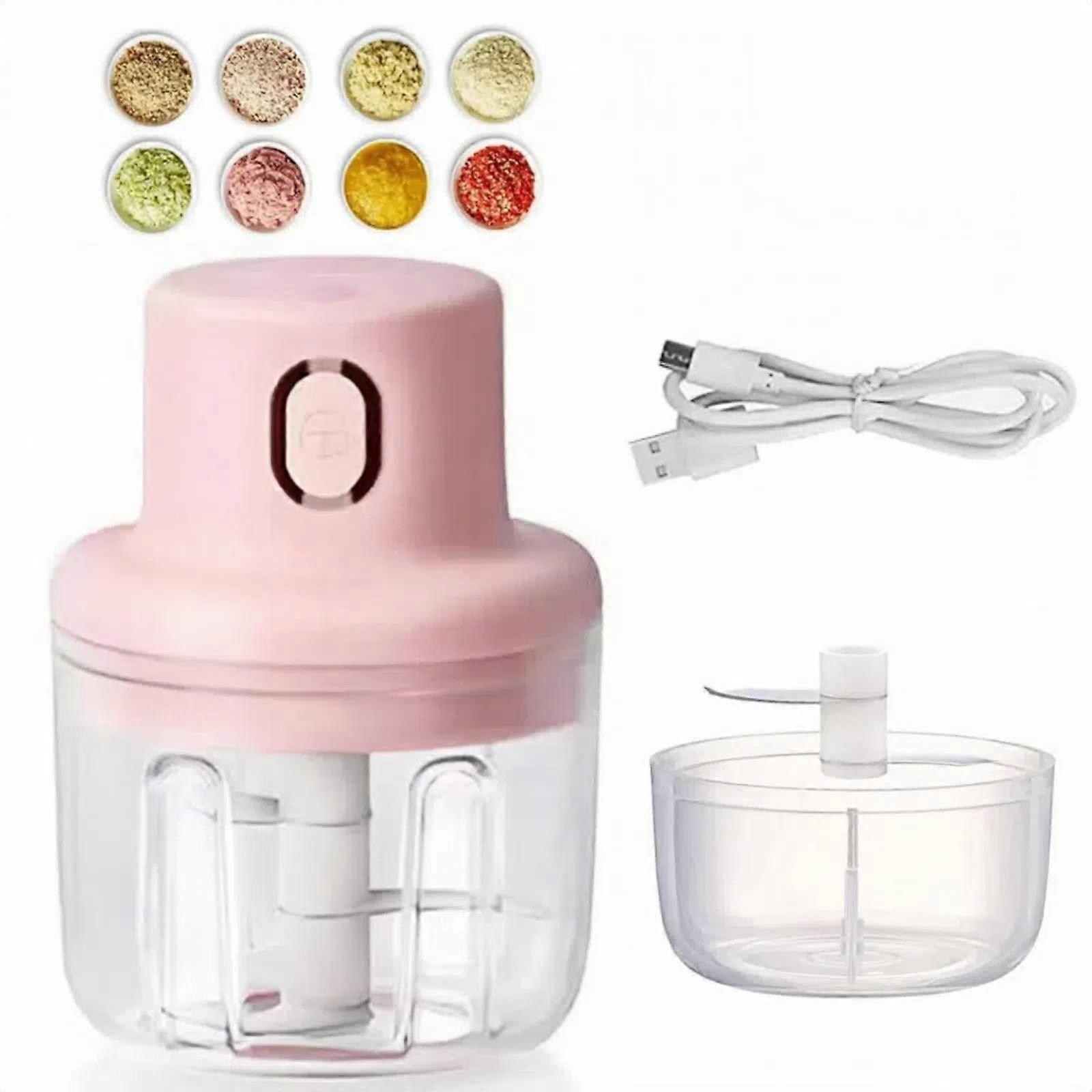 Electric Garlic Chopper USB Rechargeable Mini Food Processor OneTouch Waterproof Easy Clean