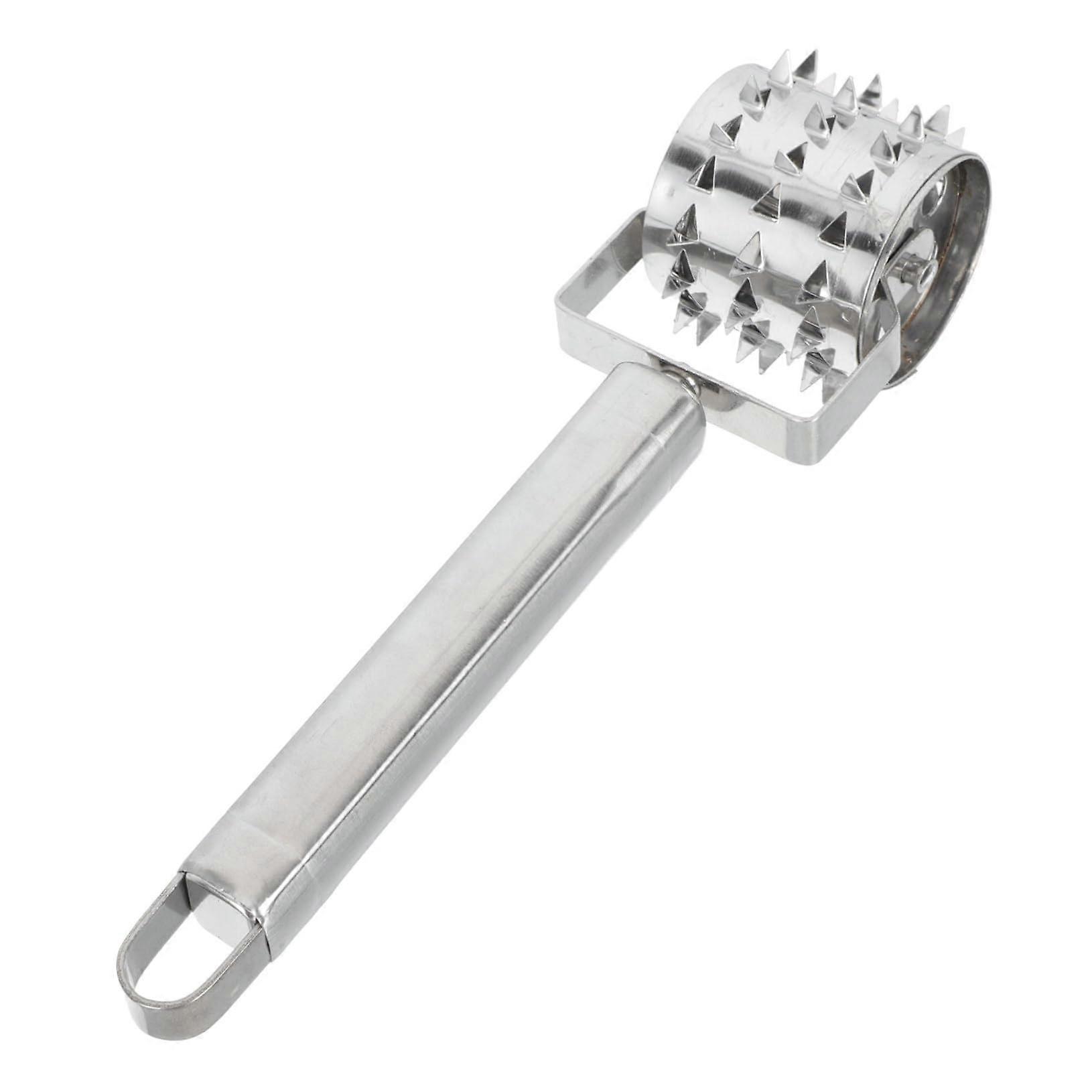 Stainless Steel Meat Tenderizer Roller with Ergonomic Handle for Quick Tenderizing Steak and Poultry