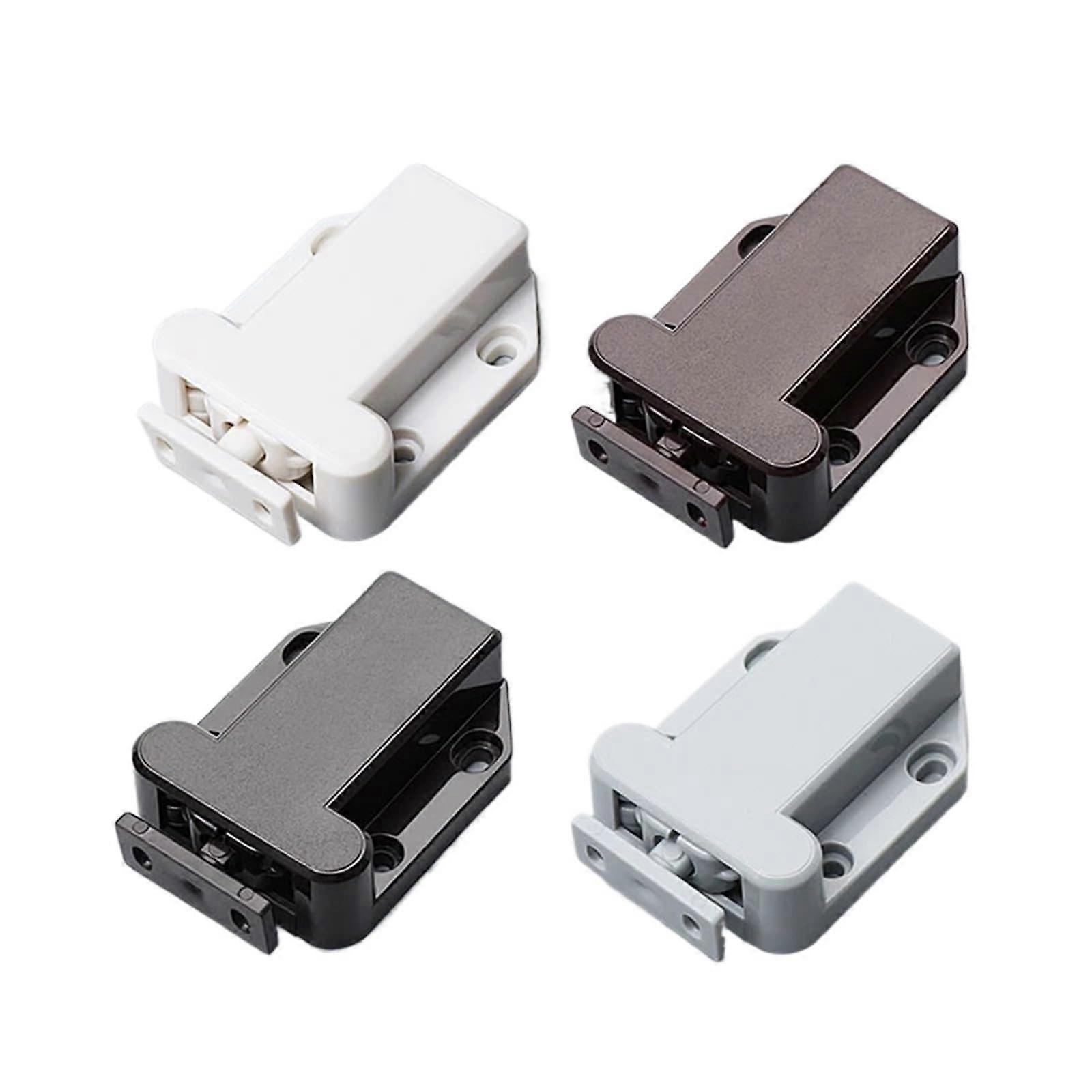 Push to Open Cabinet Latch 10pcs White Self Locking Push Latch for Handleless Cabinet Doors Drawers