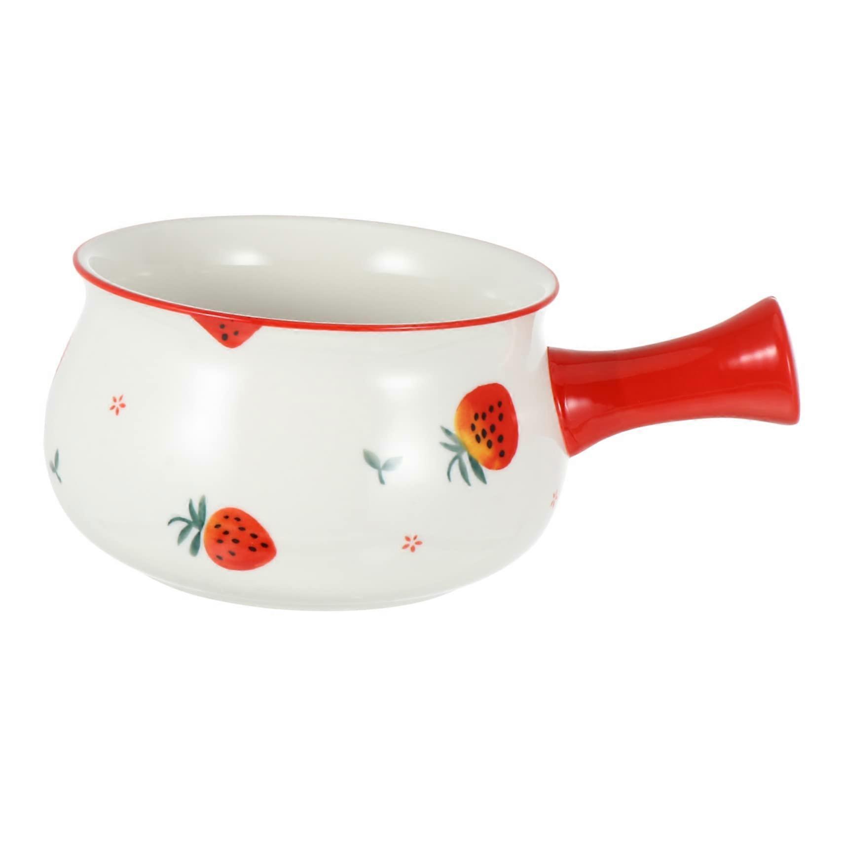 Ceramic Soup Pot with Handle Microwave Safe Noodle Bowl Dishwasher Friendly Kitchen Essential