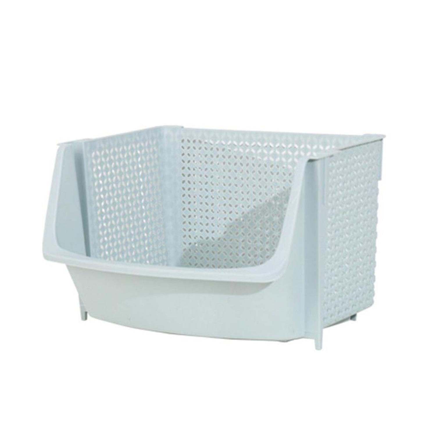Kitchen Storage Basket Plastic Multi-functional Hollow Design Vegetables Fruit Racks Stackable