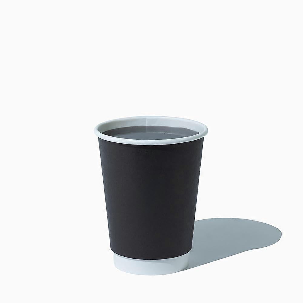 12 oz Disposable Coffee Cups Black Bulk 500 Pack HeatResistant Paper for Hot Drinks
