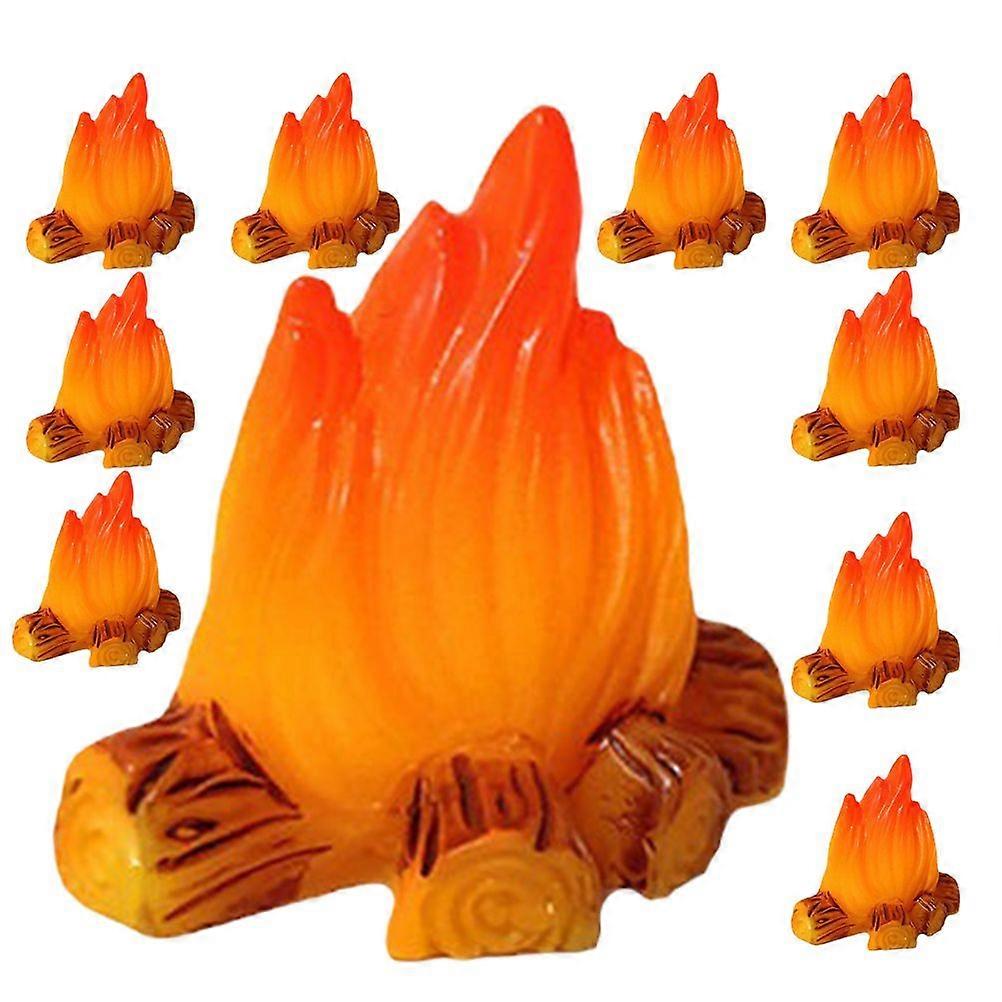 10pcs Miniature Bonfire Model DIY Mini House Decoration Tiny Campfire Resin Tiny Campfire Decor