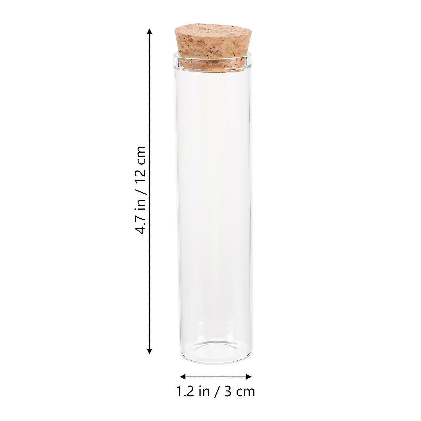 10pcs Cork Borosilicate Glass Storage Test Tubes Multifunctional Test Bottles