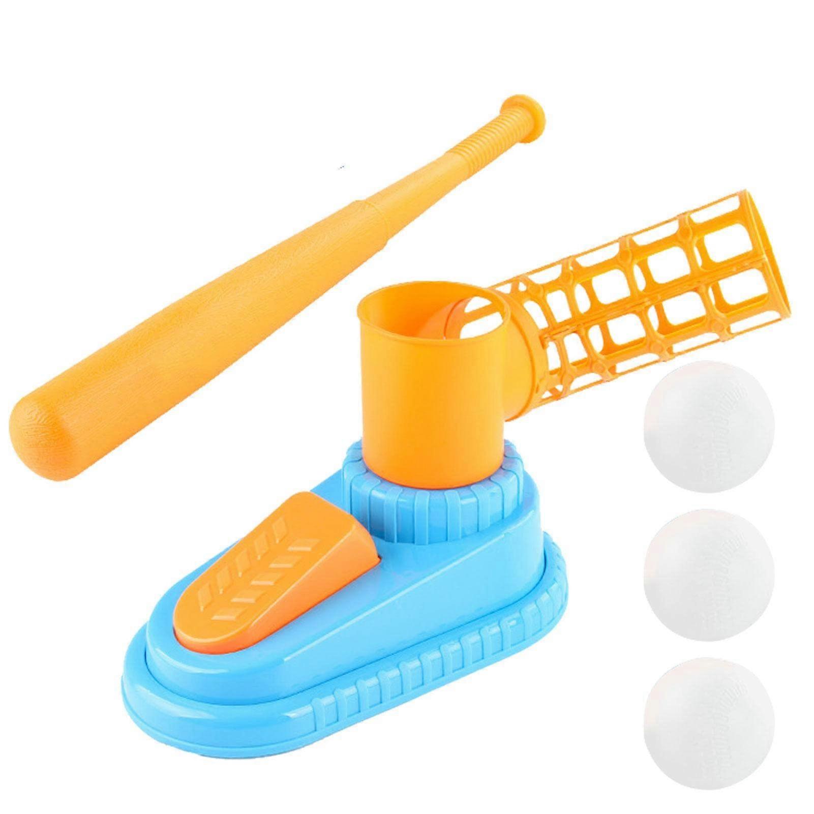 Automatic Baseball Pitching Machine with Balls, Consistent Force, Safe Hollow Design for Kids Outdoor