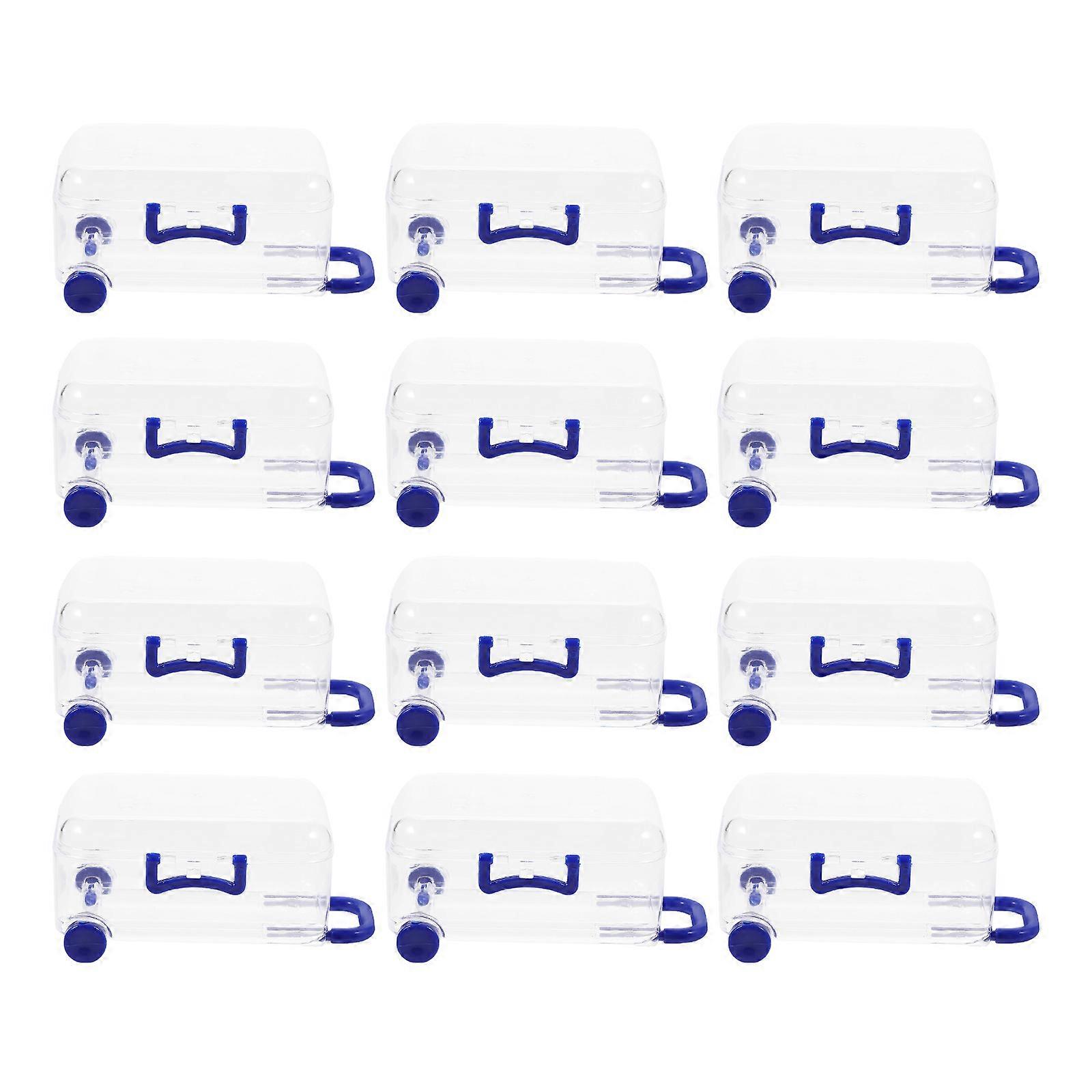 Mini Suitcase Box for Storage 12Pcs Clear Gift Packing Boxes