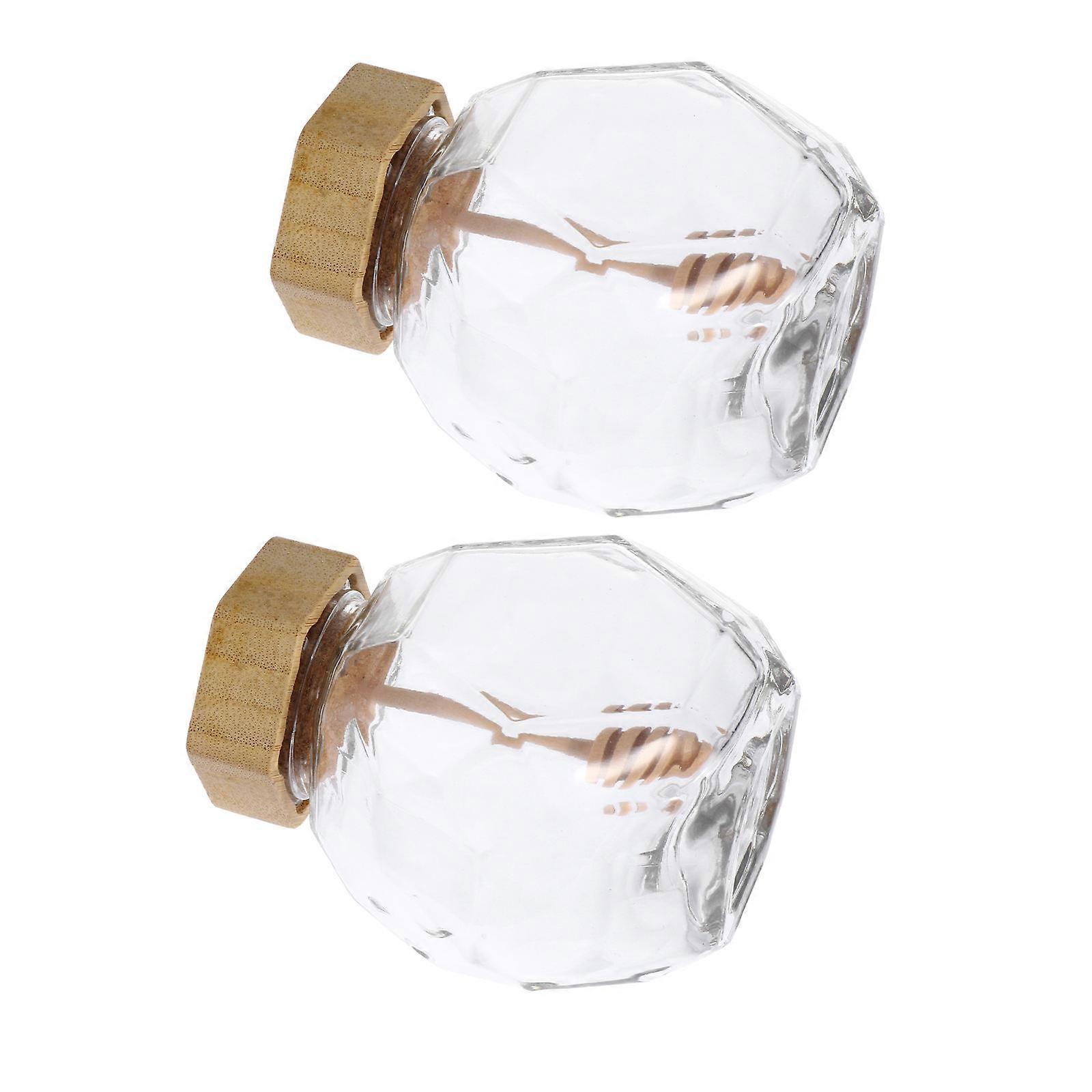 Glass Sealing Honey Jar Containers for Storage 2Pcs Assorted Color