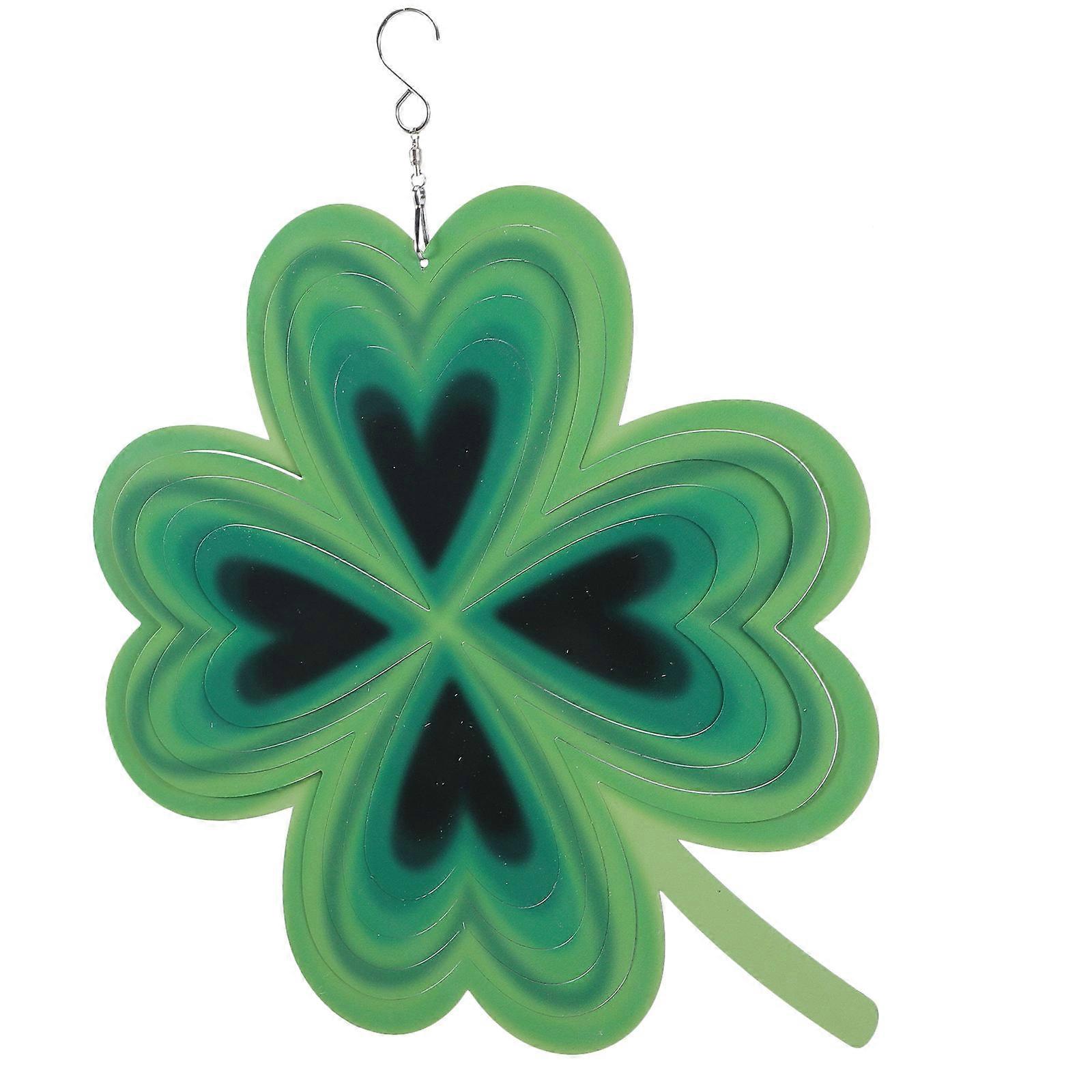 Yard Wind Spinner Hanging Rotating Clover for Indoor Outdoor Decor