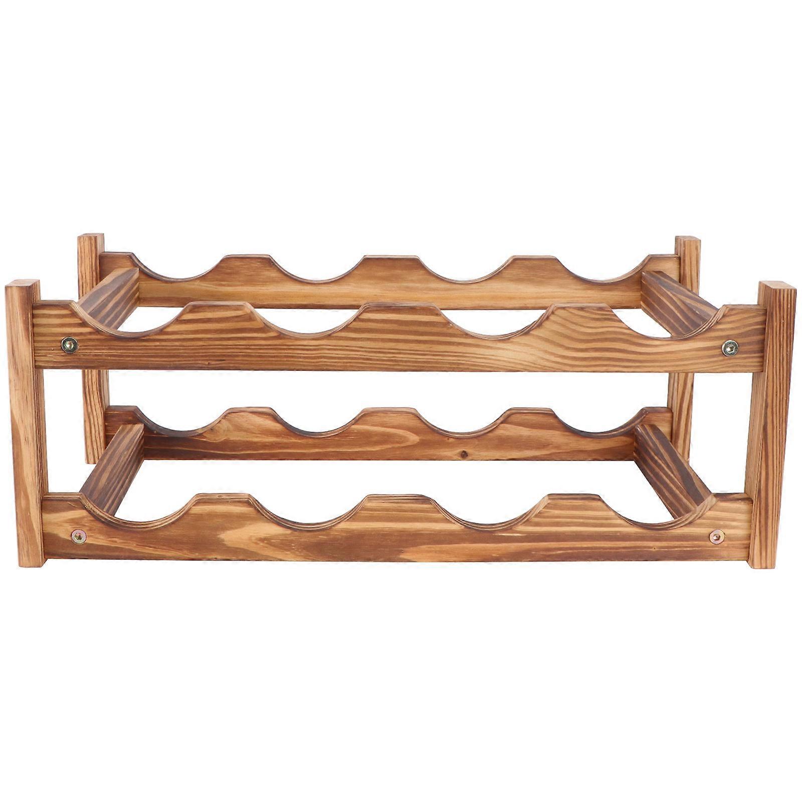 Wooden Red Wine Rack for Wine Storage with Double Layer Design