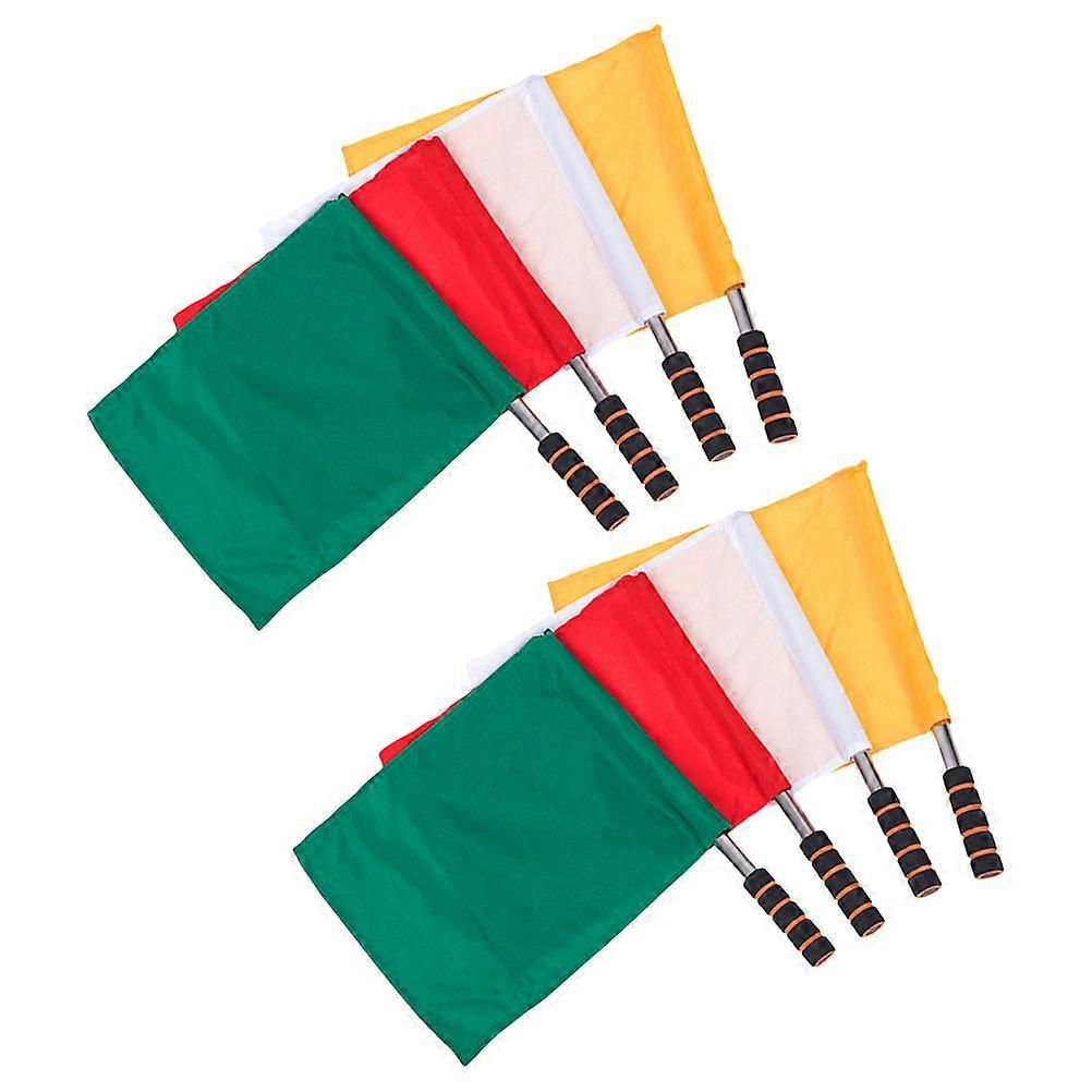 Hand Signal Flags 8Pcs Referee Flags for Outdoor Soccer Match Use