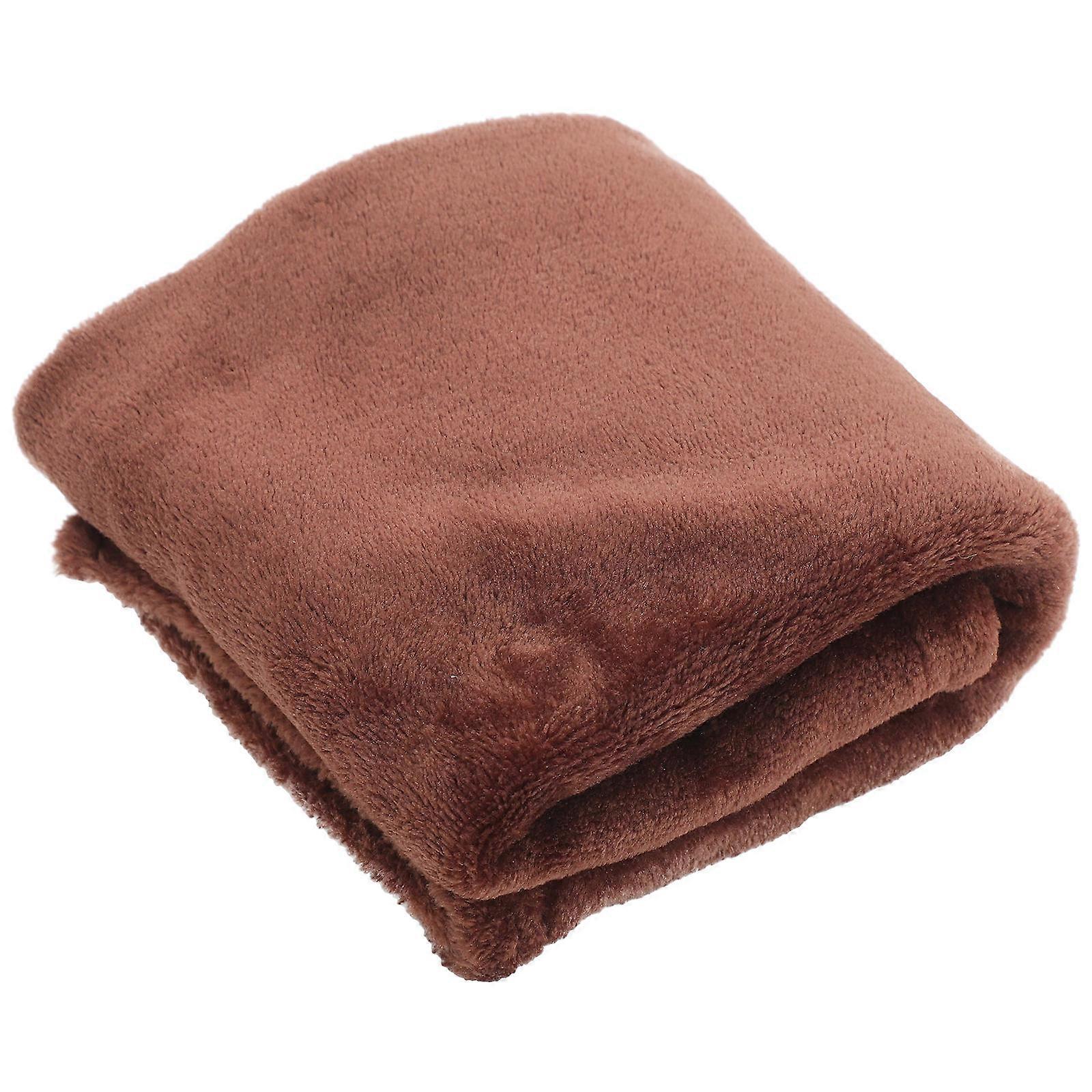 Fleece Pet Blanket for Warming Use Solid Color Flannel Pet Blanket Coffee