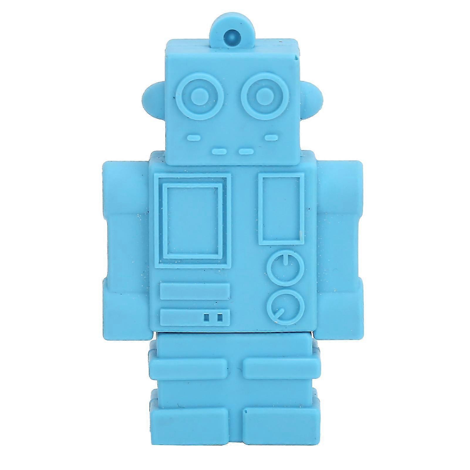 Cartoon U Disk Blue Robot Appearance High Speed Bulk Storage Flash Drive Memory Device