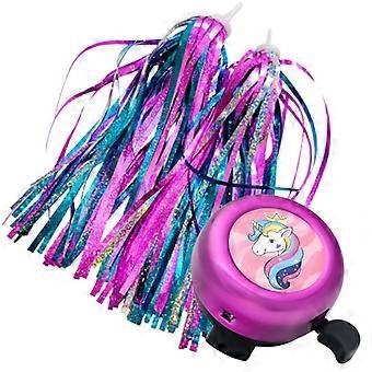 1 Set Fahrradklingel und Fahrradbänder, Fahrrad-Windrad, kompatibel mit Jungen und Mädchen, bunte Kinderfahrrad-Dekoration, Accessoires, Weihnachtsgeschenke