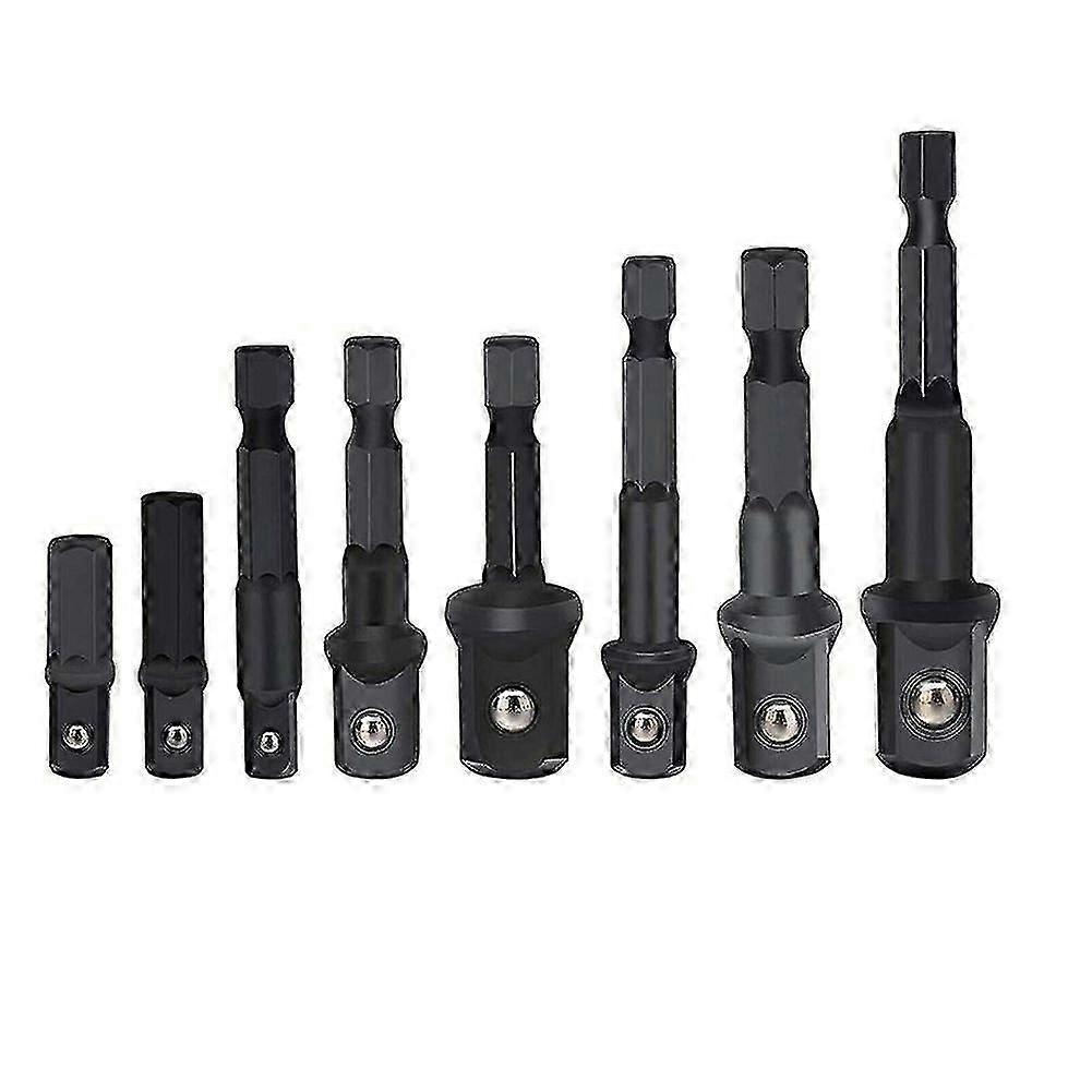 8Pcs/Set Socket Adapter Hexagonal Shank Drill Bit Power Electric Screwdriver Extension Bar