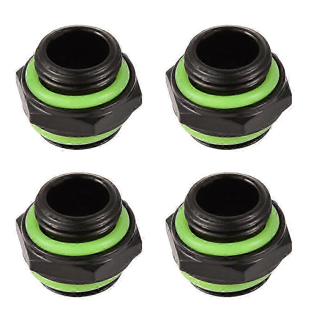 4pcs G1/4 Thread Fitting Hex Adapter Connector compatible with Computer Water Cooling System Black