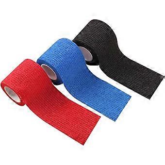 Lot de 3 bandages élastiques auto-adhésifs non tissés pour animaux de compagnie, idéaux pour l'exercice. Bandes élastiques extensibles, confortables et faciles à appliquer.