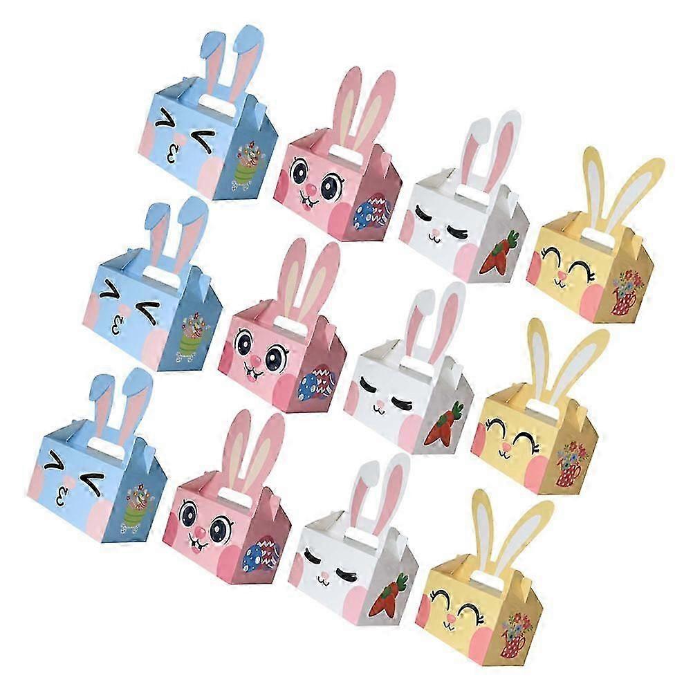 Paper Biscuit Holder Easter Treat Box Assorted Color Rectangular Shape 12Pcs