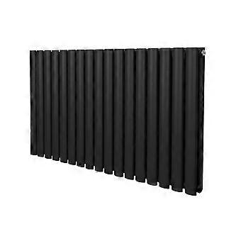 Oval Column Radiator 600mm x 1020mm Modern Designer Double Panel Central Heating Heater Matt Black