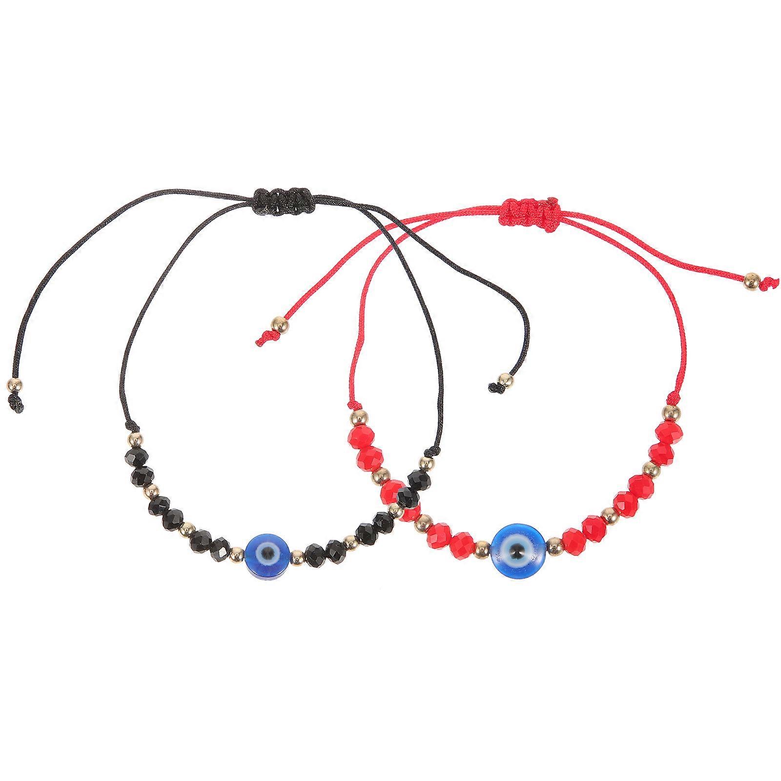 Evil Eye Bracelet Couple String Bracelets for Decoration 1Pair Adjustable